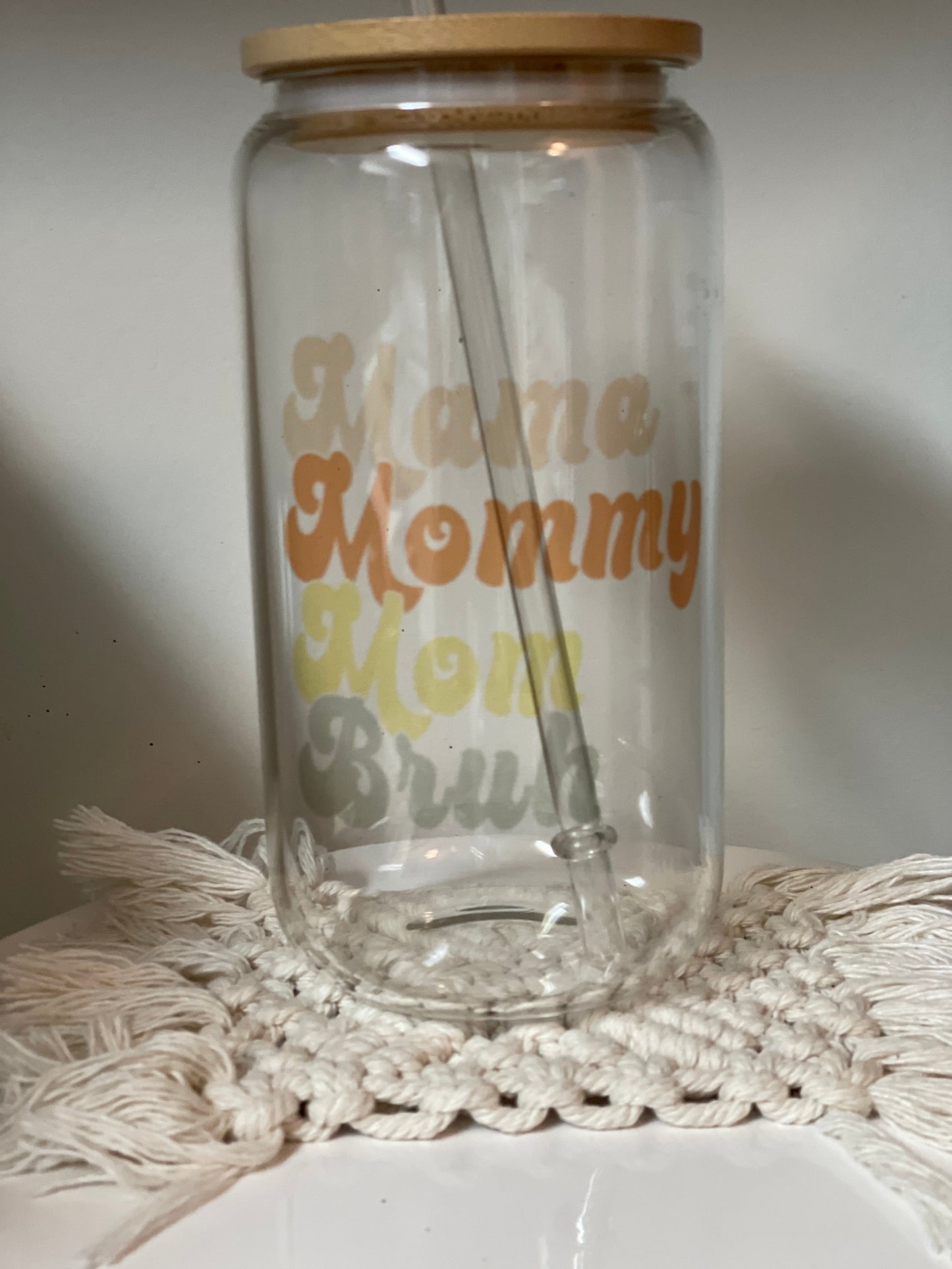 Mama | Mommy | Mom | Bruh | Iced Coffee | Beer Glass