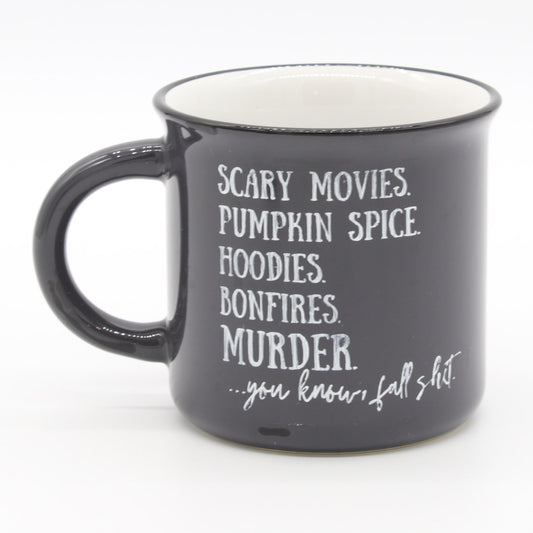 Flannel | Bonfire | Pumpkin Spice | Murder | Murdino | Fall Shit | Campfire mug | True Crime and Coffee | Coffee bar | Crime