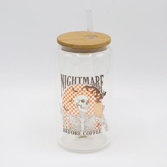 Nightmare before Coffee | Skeleton | Halloween | Iced Coffee