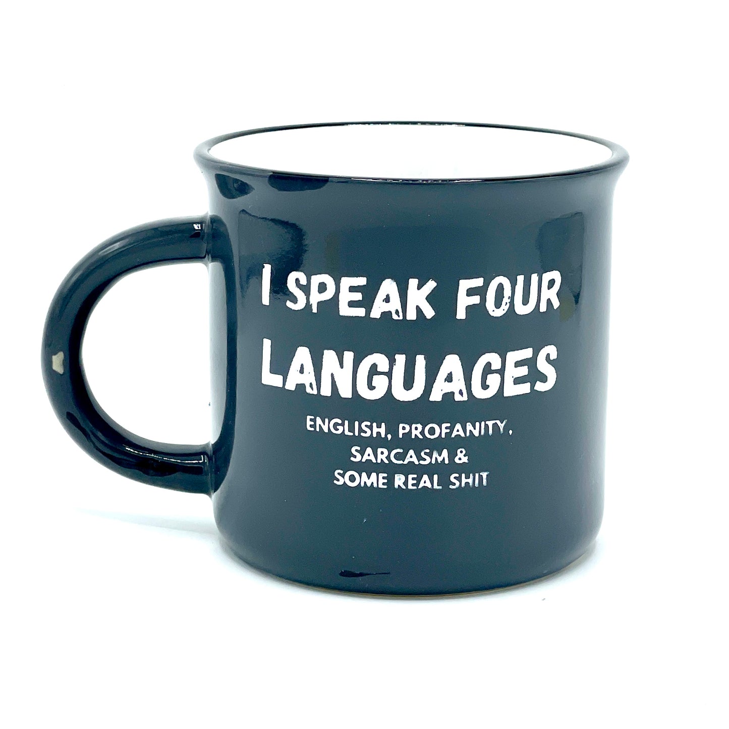 Bilingual | 4 languages | Coffee mug | Witty | Sarcasm