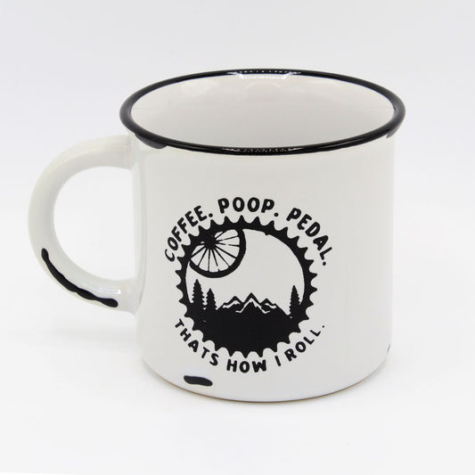 Mountain bike | This is how I Roll | MTB | Cyclist | Coffee, Poop, Pedal | Mountain Biker | Road Bike | Mugs for him | Mugs for her