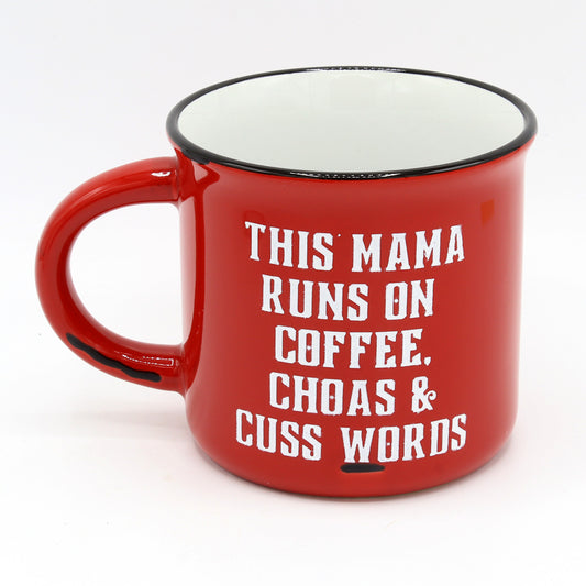 This Mama | Runs on Coffee | Choas | Cuss words | Mugs