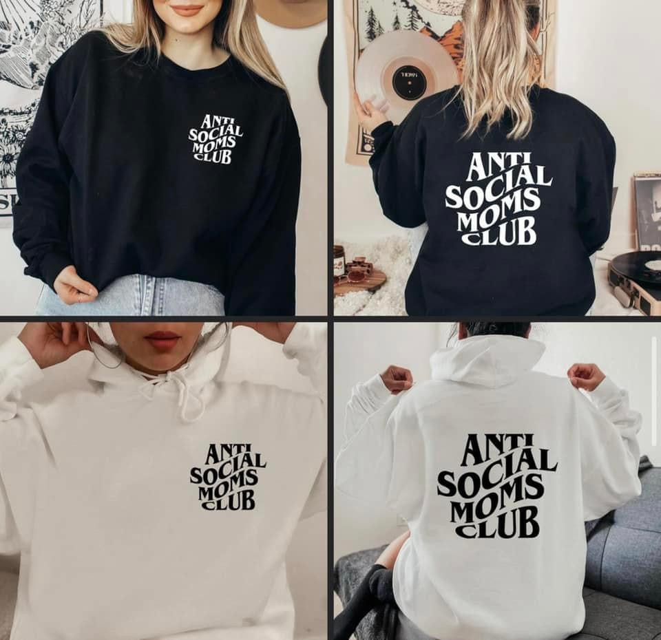 Anti Social Moms Club Crewnecks | Butterfly | Shh | Don't talk to me